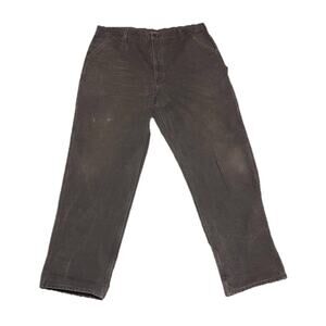 Mens Carhartt Gray Washed Twill Duck Dungaree B11 Distressed Work Pants 40 X 34